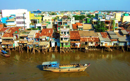 Gita in barca sul fiume di Mekong