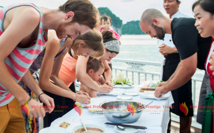 Lezione di cucina sul bordo